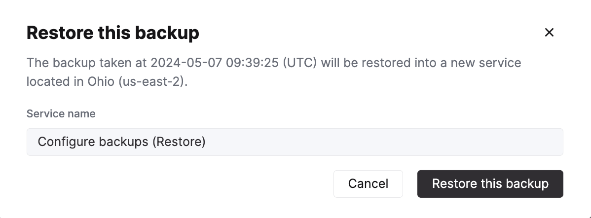 Restoring a backup in ClickHouse Cloud